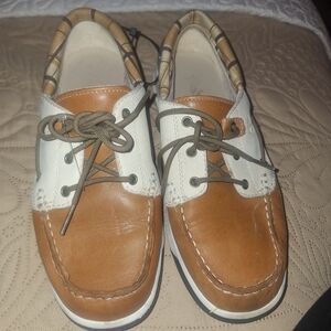 Timberland Leather Plaid Lace Up Boat  Shoes Size 8